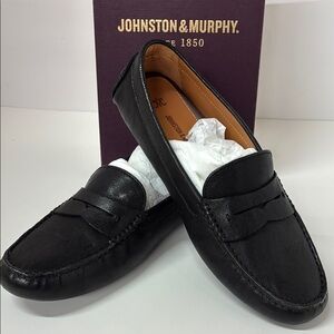 Johnston & Murphy Maggie Penny Black Sheepskin Penny Loafers